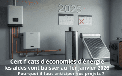 Certificats d’économies d’énergie (CEE) : les primes baissent au 1er janvier 2026