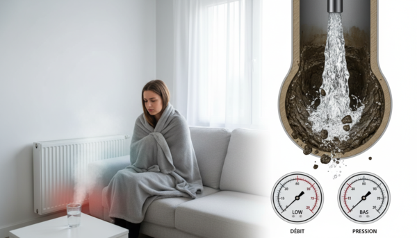 Radiateurs tièdes purge ou désembouage Sfieet LK